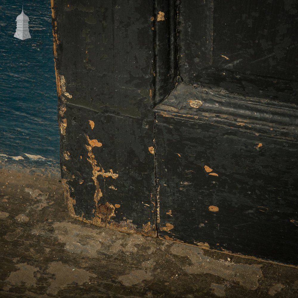 4-Panel Door, Distressed Black Painted Finish
