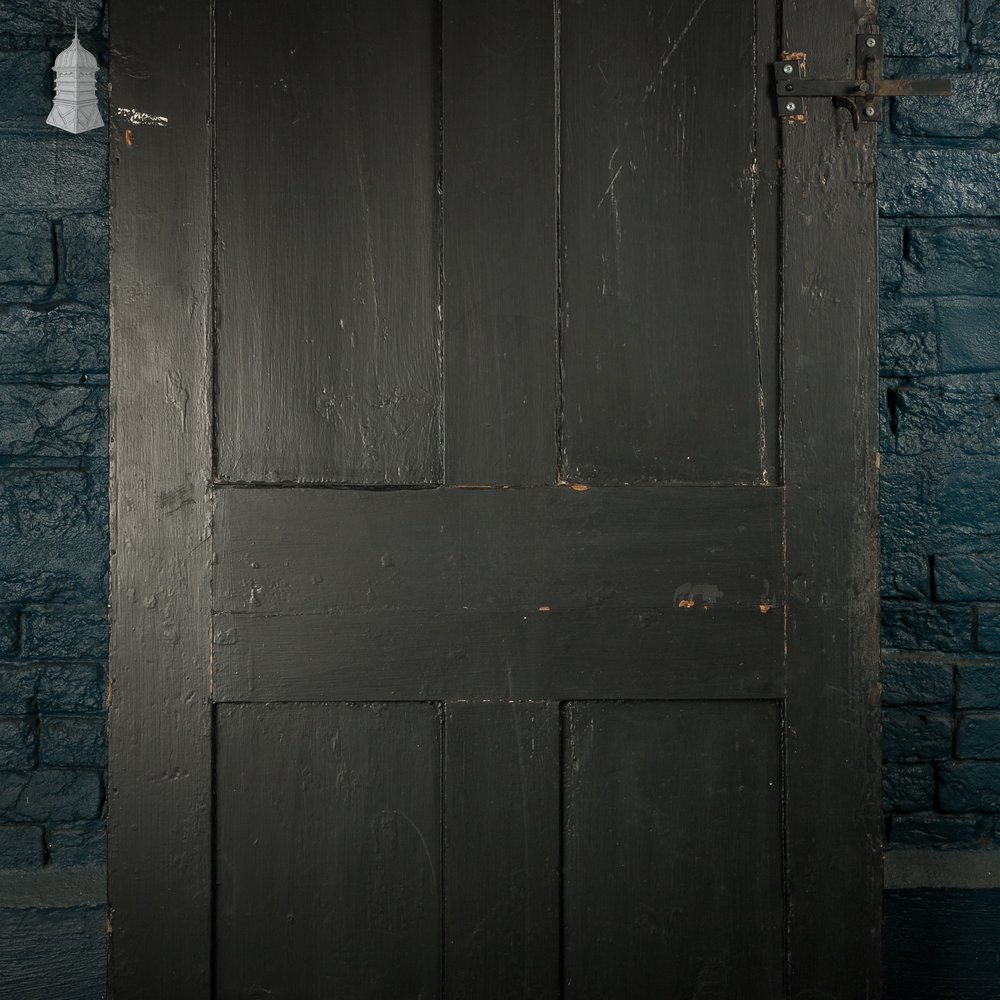 4-Panel Door, Distressed Black Painted Finish