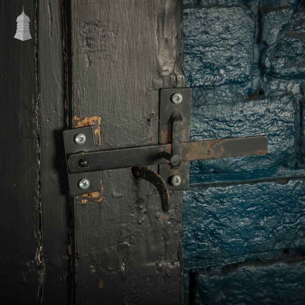 4-Panel Door, Distressed Black Painted Finish