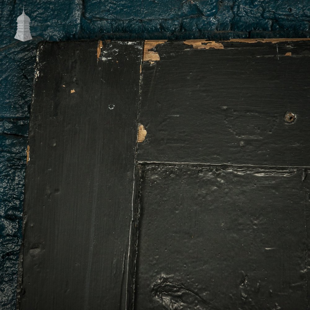 4-Panel Door, Distressed Black Painted Finish