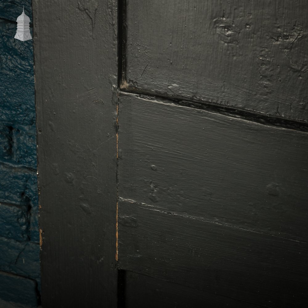 4-Panel Door, Distressed Black Painted Finish