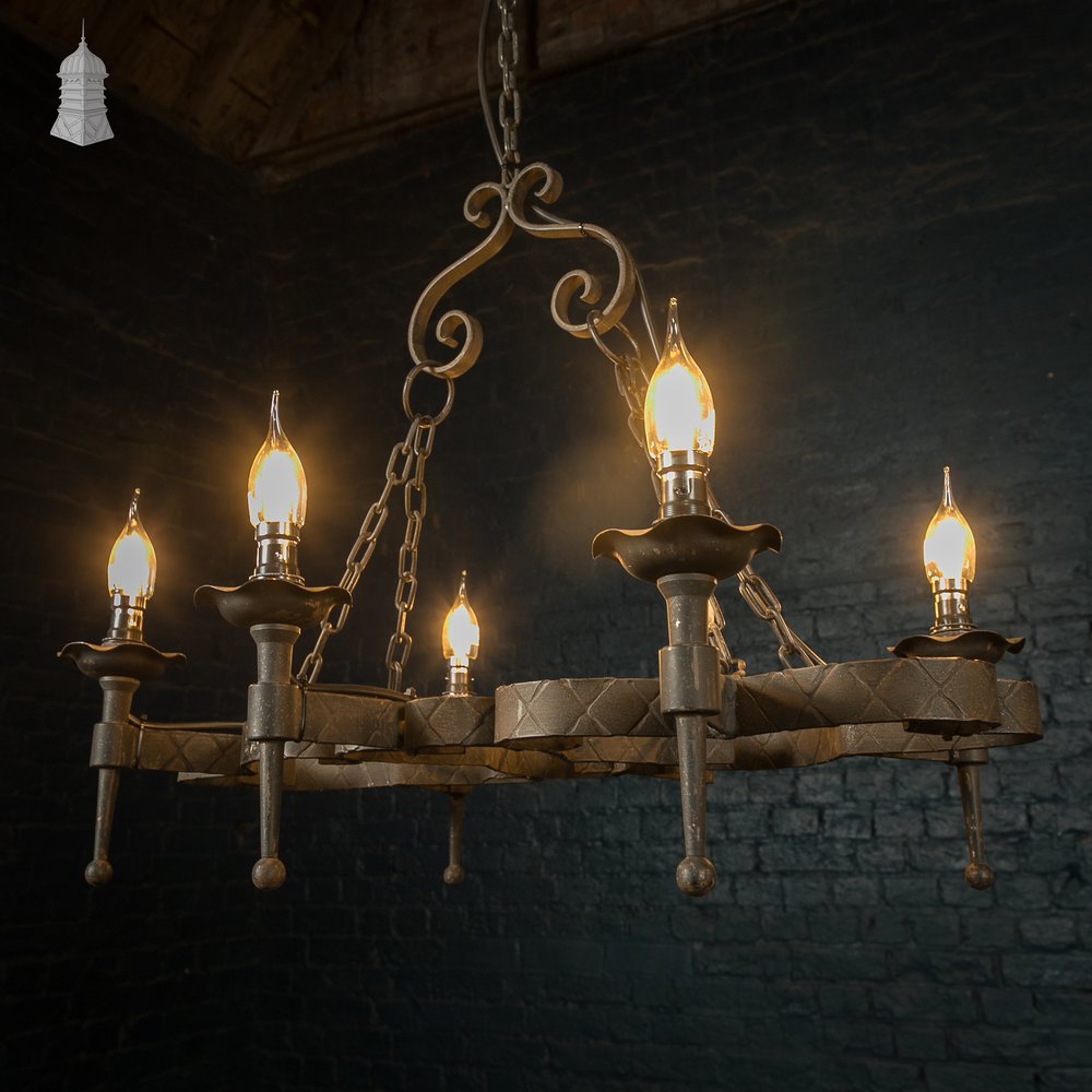 Black wrought Iron Scrollwork Ceiling Pendant Light Chandelier