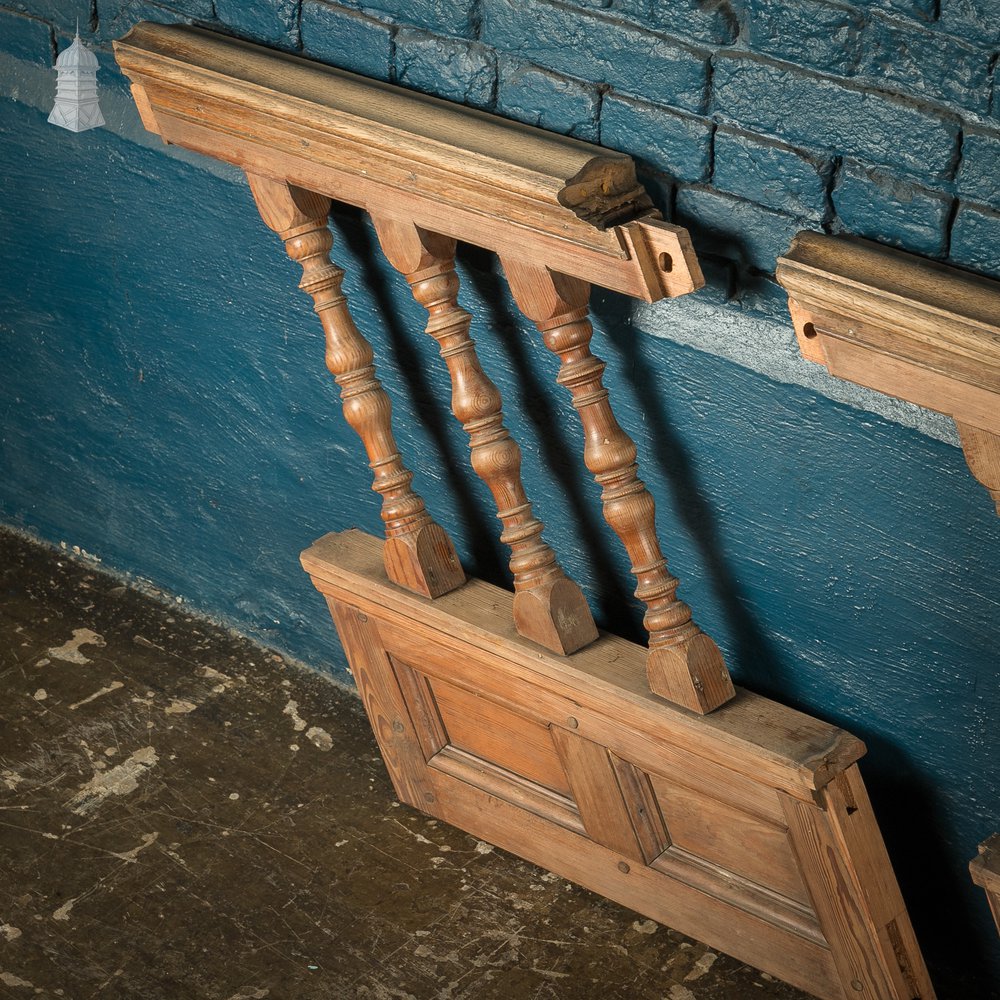 Batch of Pitch Pine Staircase Banister Elements – A run of 2 Metres