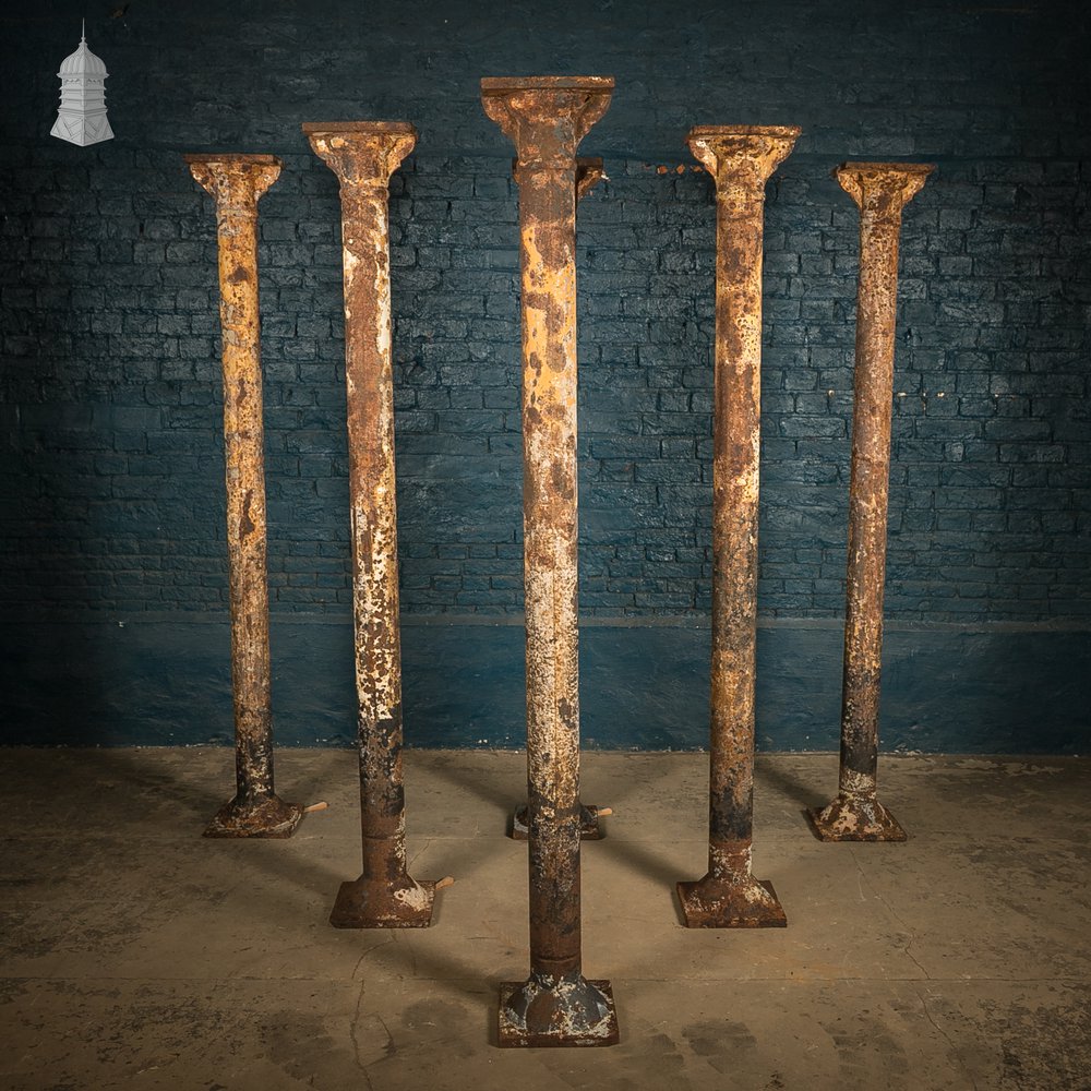 Nine Victorian Columns, Set of Cast Iron Pillars