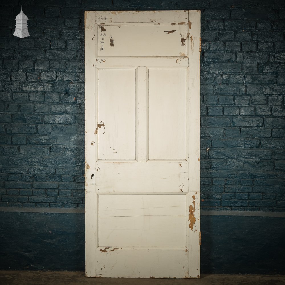 Moulded 4-Panel Door with a Distressed White Painted Finish