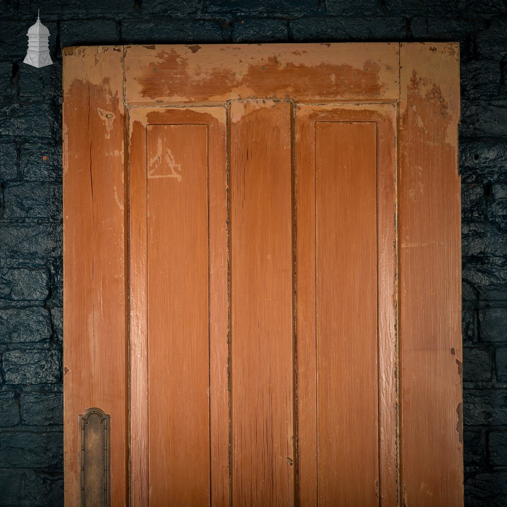 Four Panel door, Moulded with a Worn Stained Finish.
