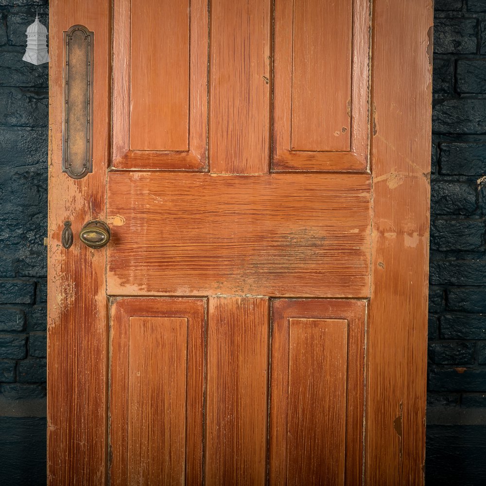 Four Panel door, Moulded with a Worn Stained Finish.