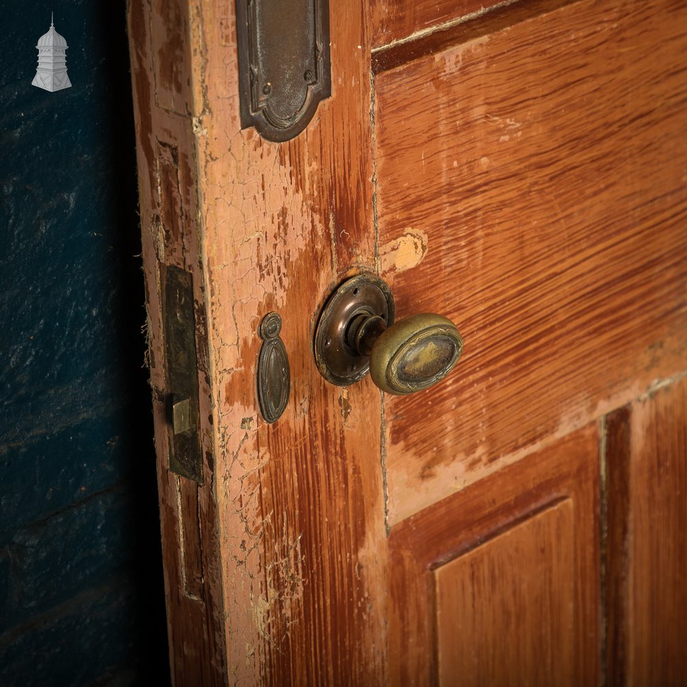 Four Panel door, Moulded with a Worn Stained Finish.