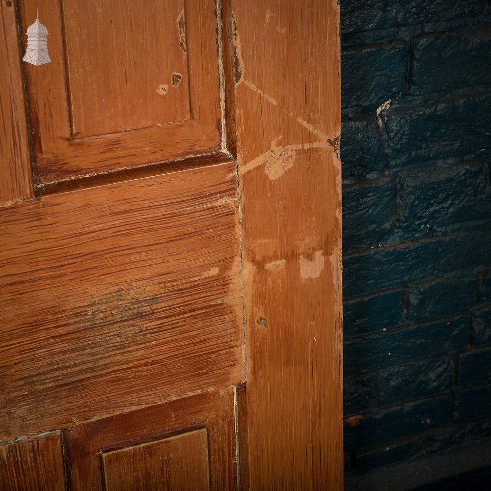 Four Panel door, Moulded with a Worn Stained Finish.