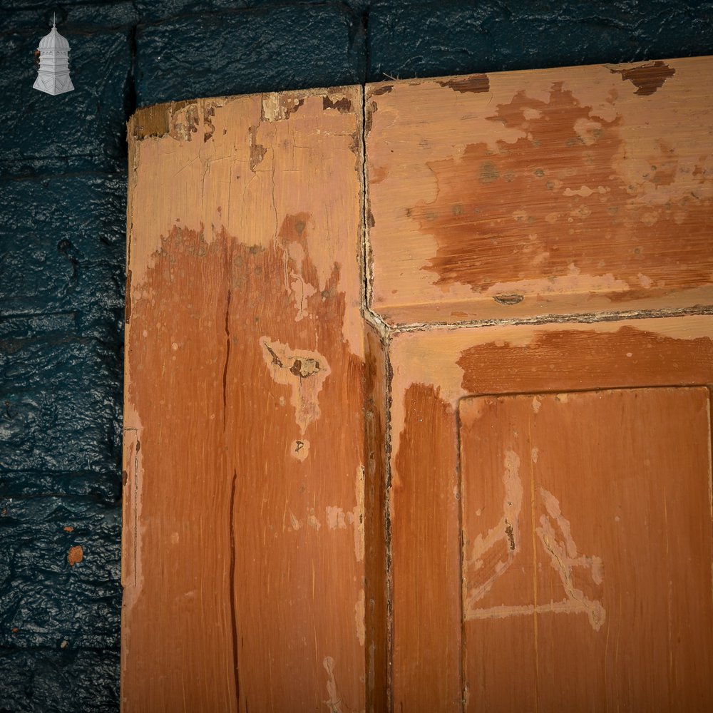 Four Panel door, Moulded with a Worn Stained Finish.