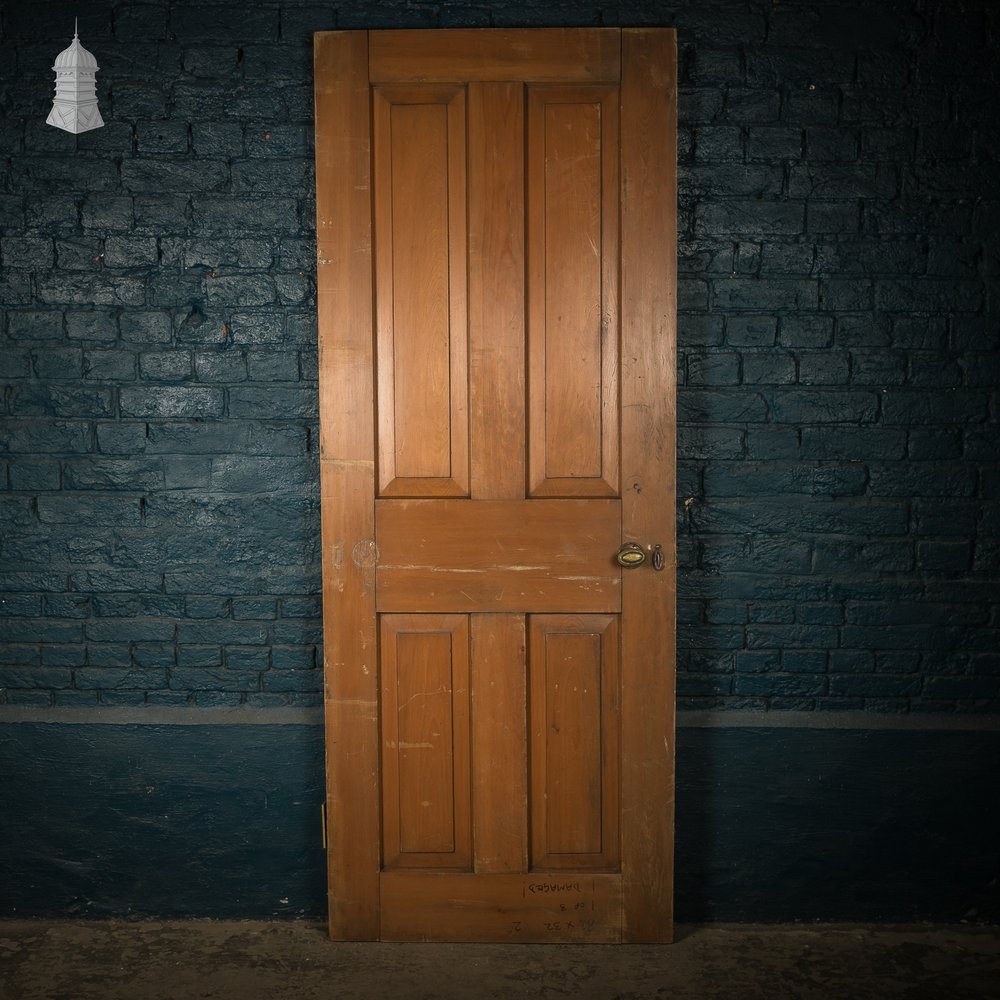 Four Panel door, Moulded with a Worn Stained Finish.