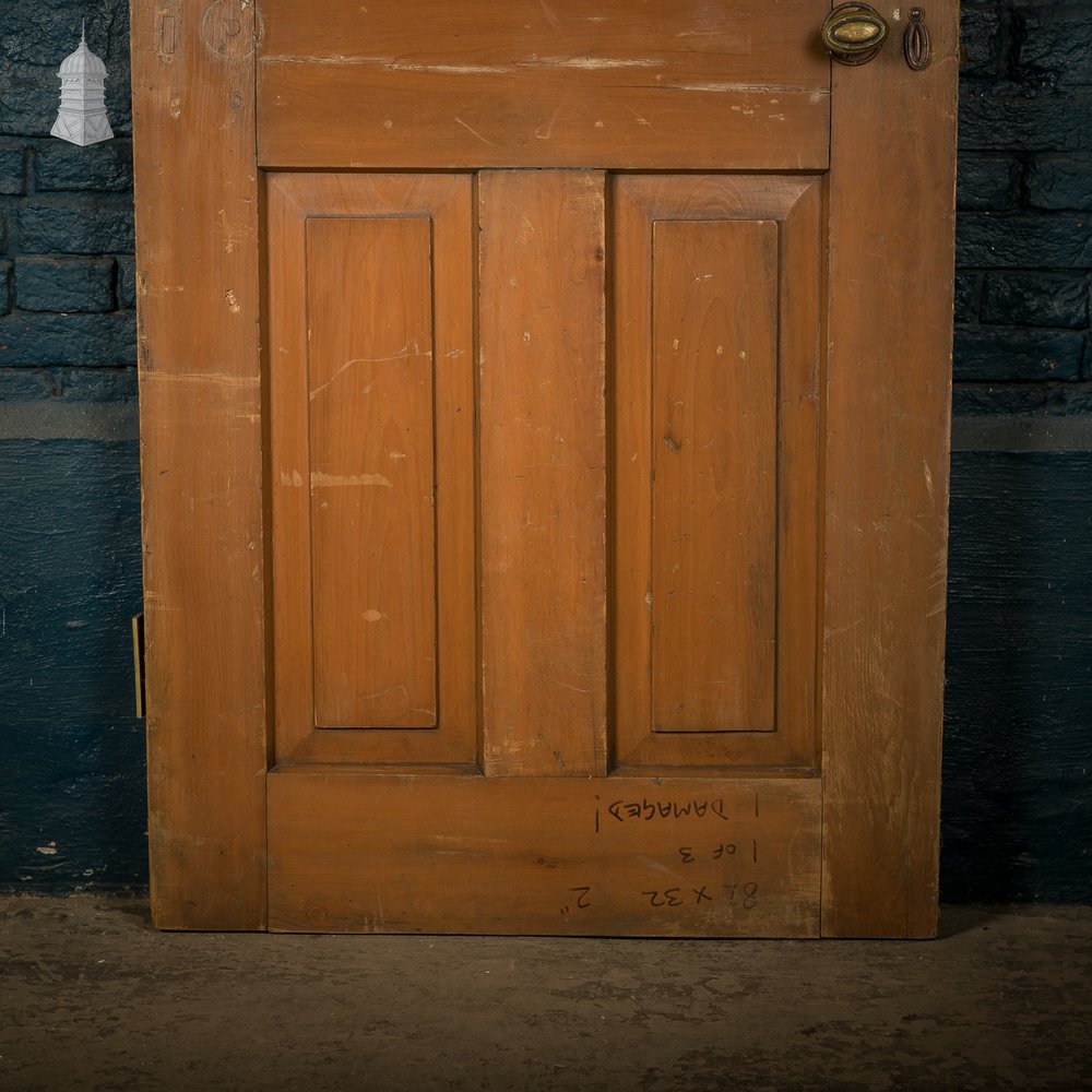 Four Panel door, Moulded with a Worn Stained Finish.