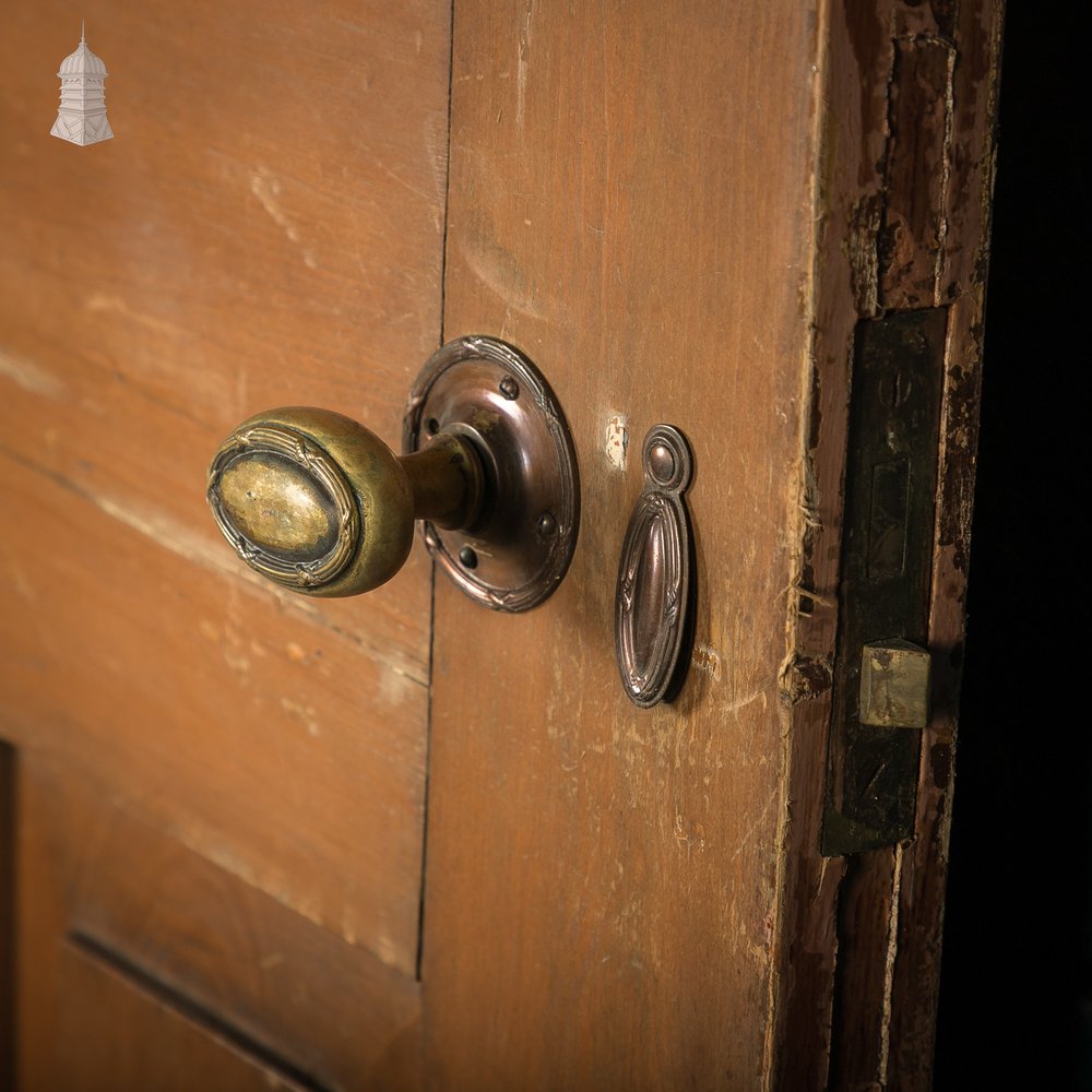 Four Panel door, Moulded with a Worn Stained Finish.