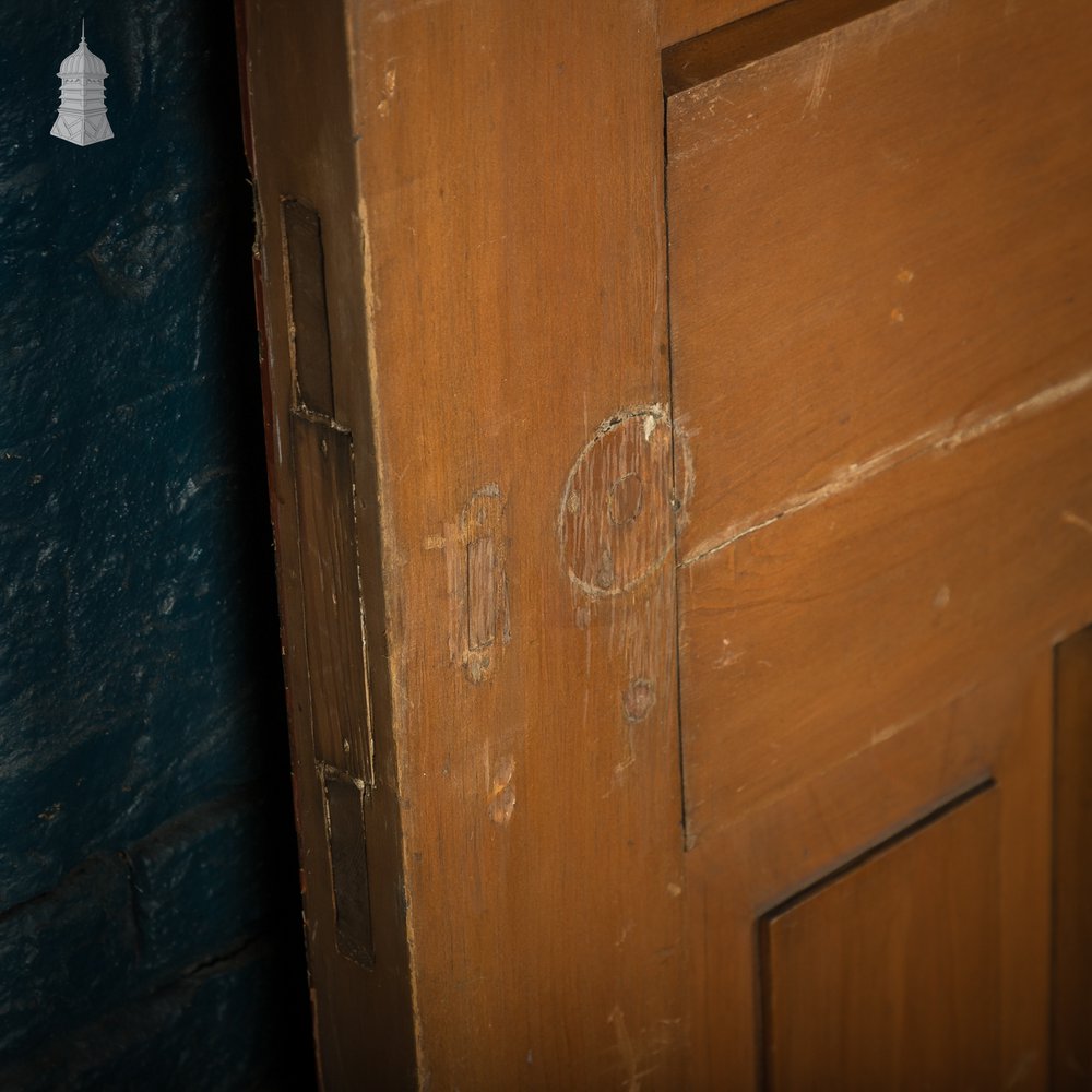 Four Panel door, Moulded with a Worn Stained Finish.