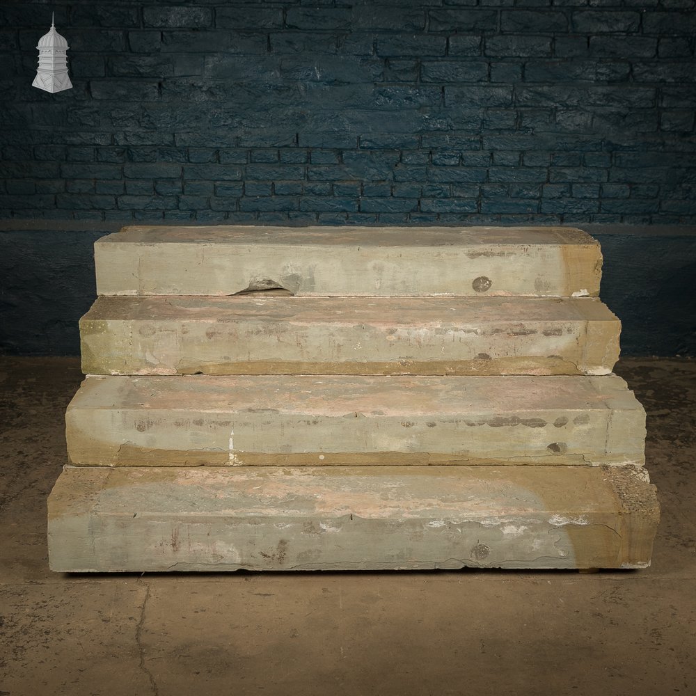 Staircase Treads, Soild York Stone, 4-Step Flight,