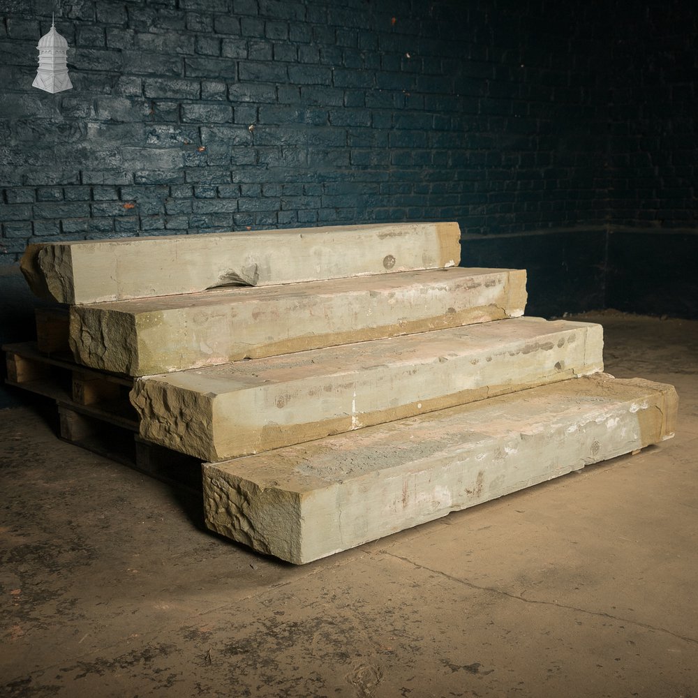 Staircase Treads, Soild York Stone, 4-Step Flight,