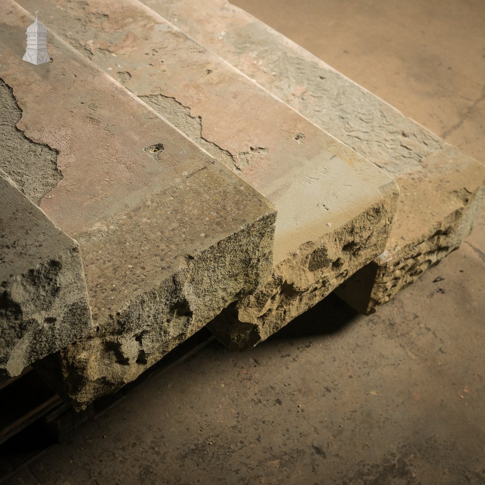 Staircase Treads, Soild York Stone, 4-Step Flight,
