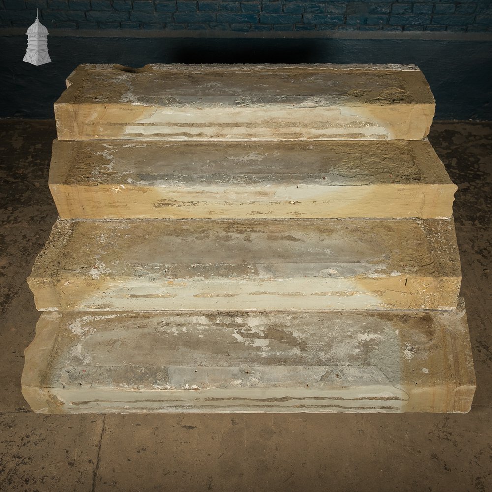 Staircase Treads, Soild York Stone, 4-Step Flight,