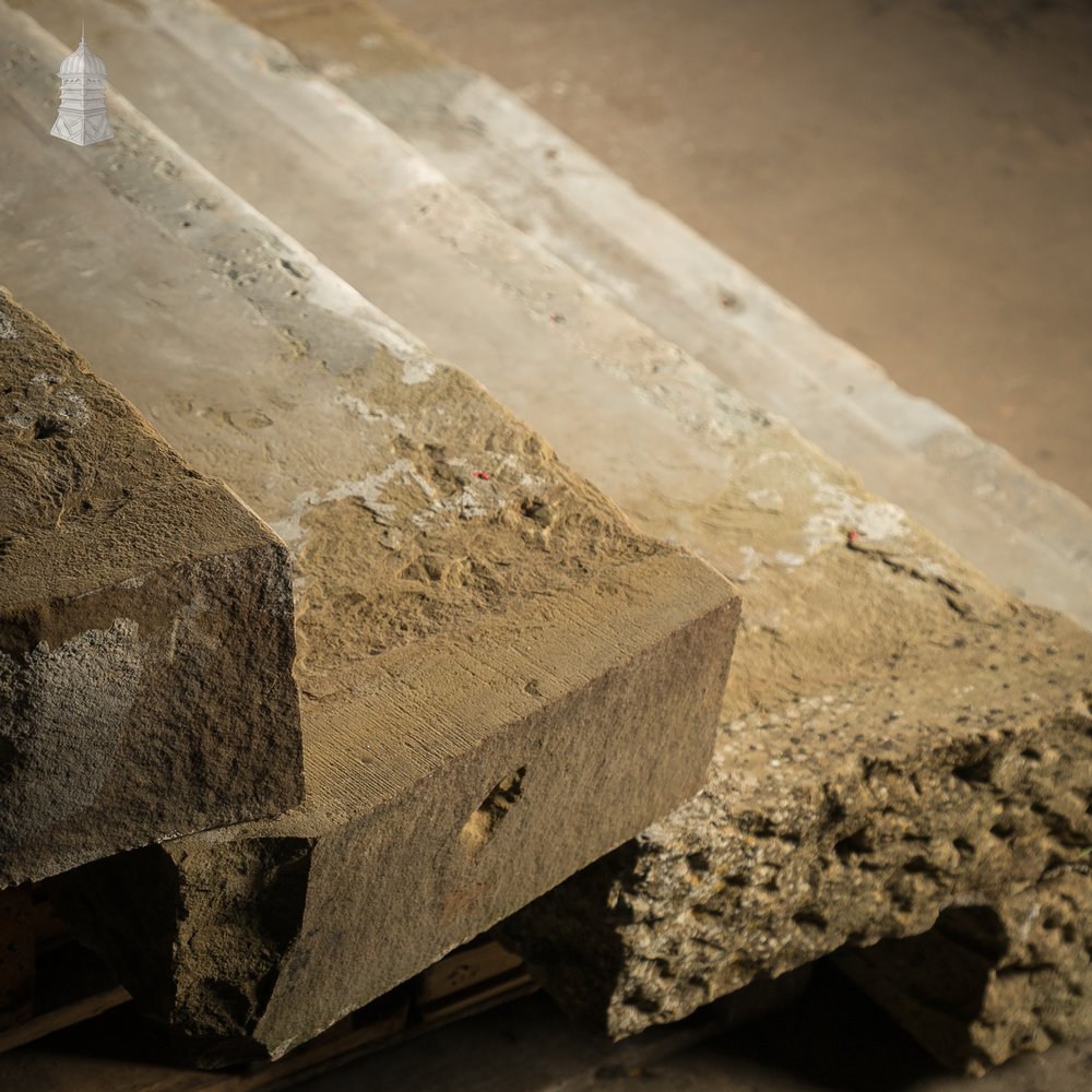 Staircase Treads, Soild York Stone, 4-Step Flight,