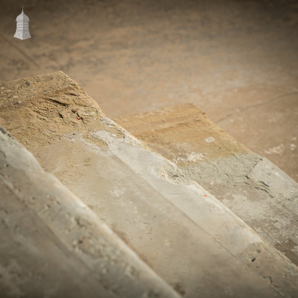 Staircase Treads, Soild York Stone, 4-Step Flight,
