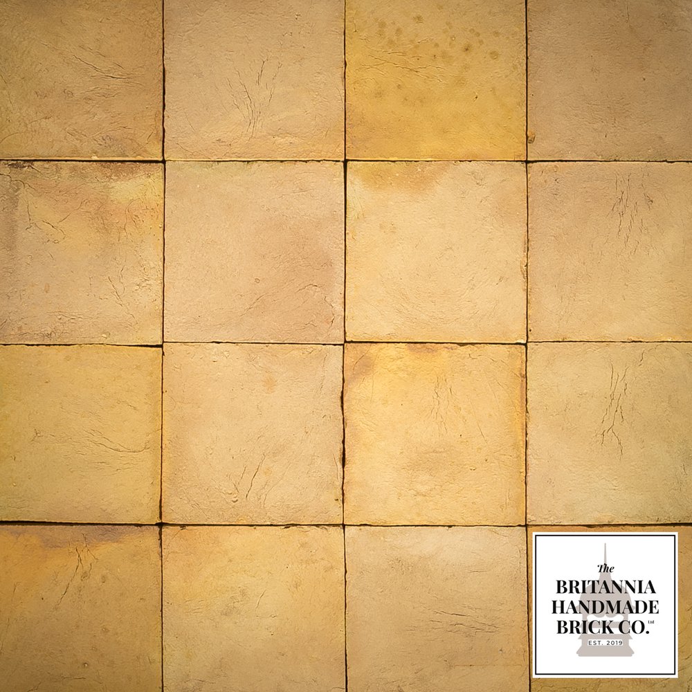 12" x 12” Buff Floor Tile, Period Style Handmade Pamment