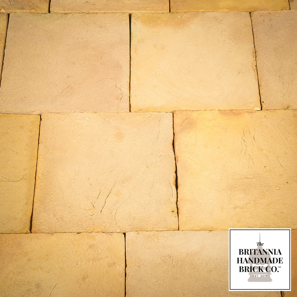 12" x 12” Buff Floor Tile, Period Style Handmade Pamment