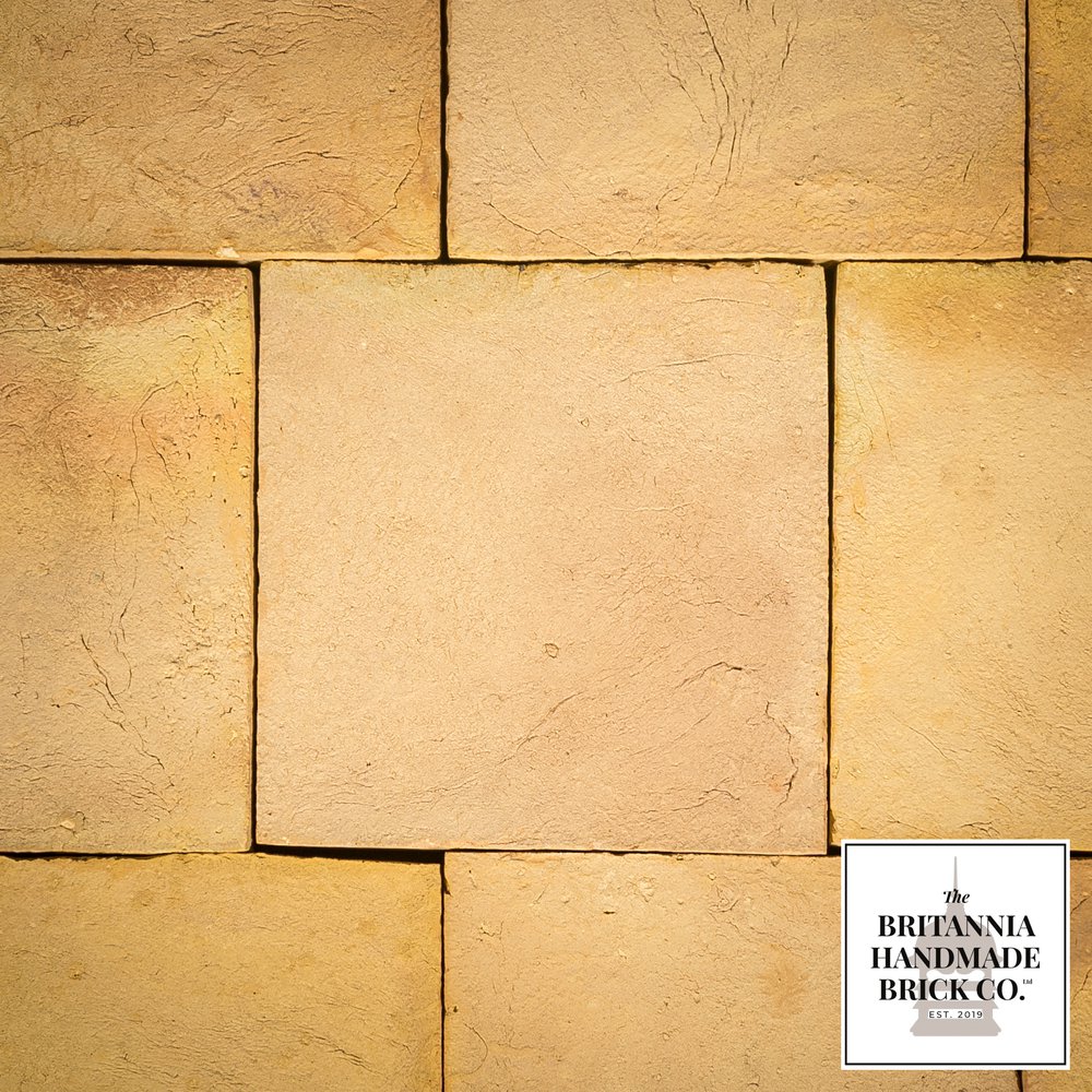 9” x 9" Handmade Buff Floor Tile, Pamment
