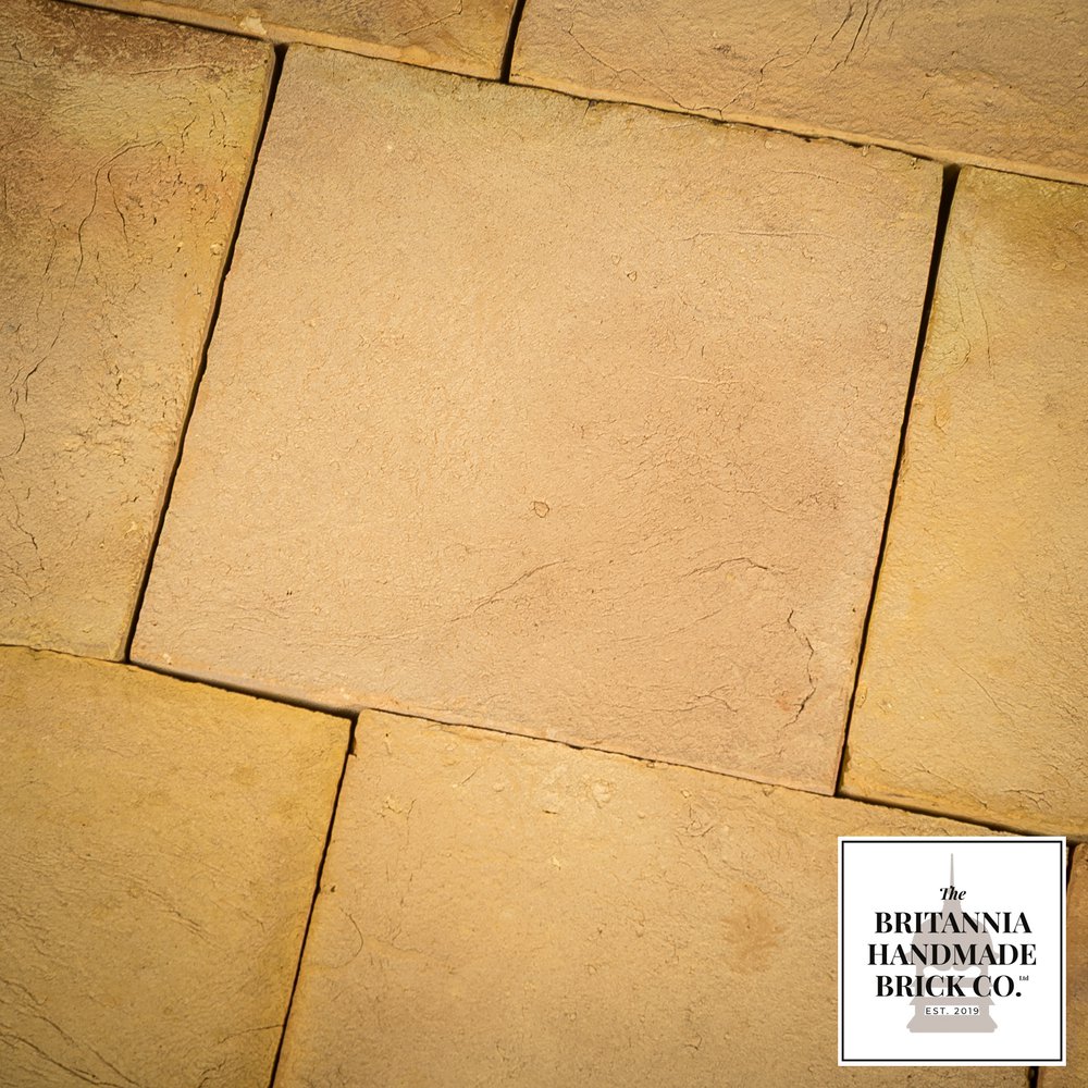 12" x 12” Buff Floor Tile, Period Style Handmade Pamment