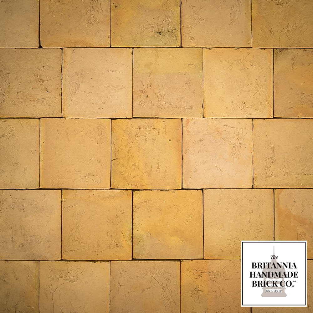 9” x 9" Handmade Buff Floor Tile, Pamment