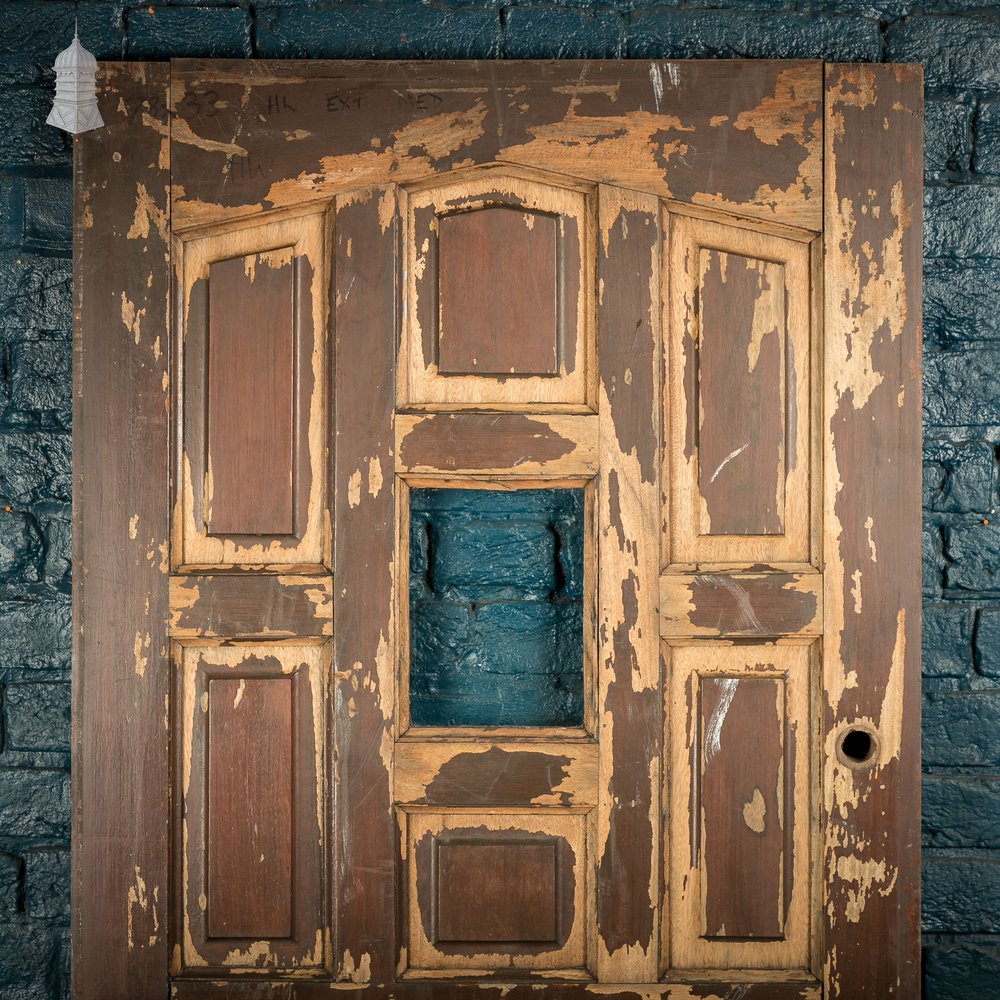 Multi-Panel Exterior Door, Small Glazed Panel, Hardwood