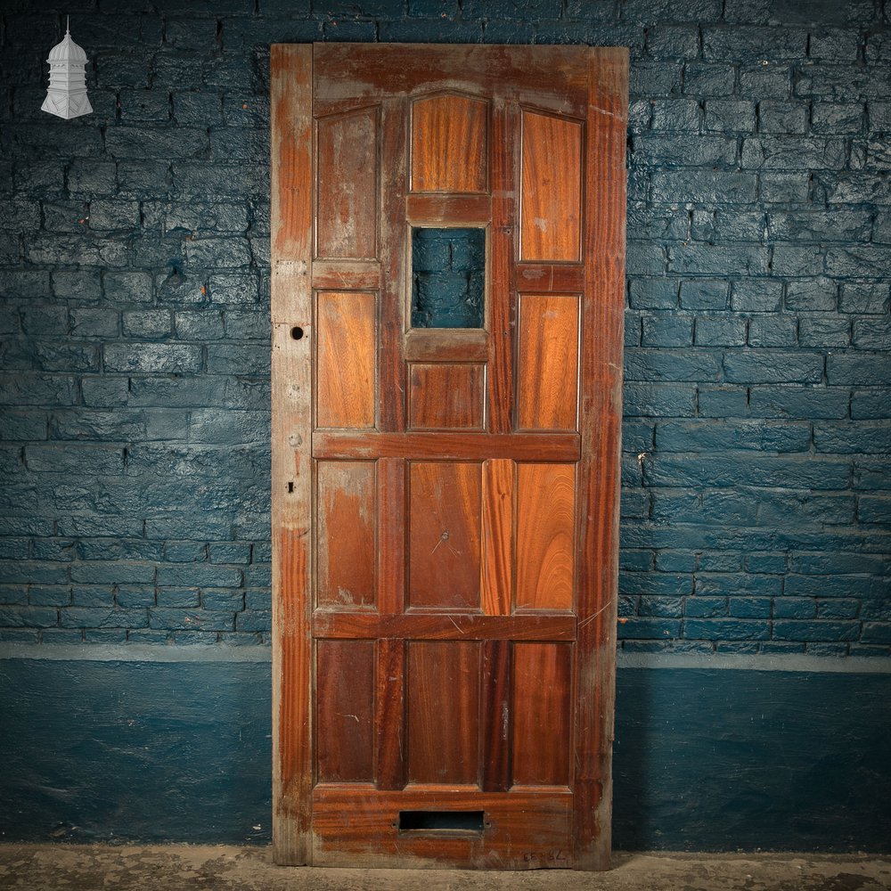 Multi-Panel Exterior Door, Small Glazed Panel, Hardwood
