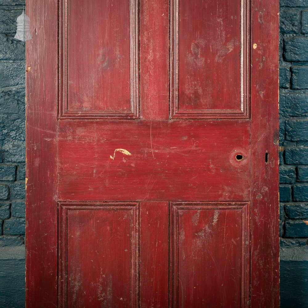 Moulded 4-Panel Door, Red Painted Finish