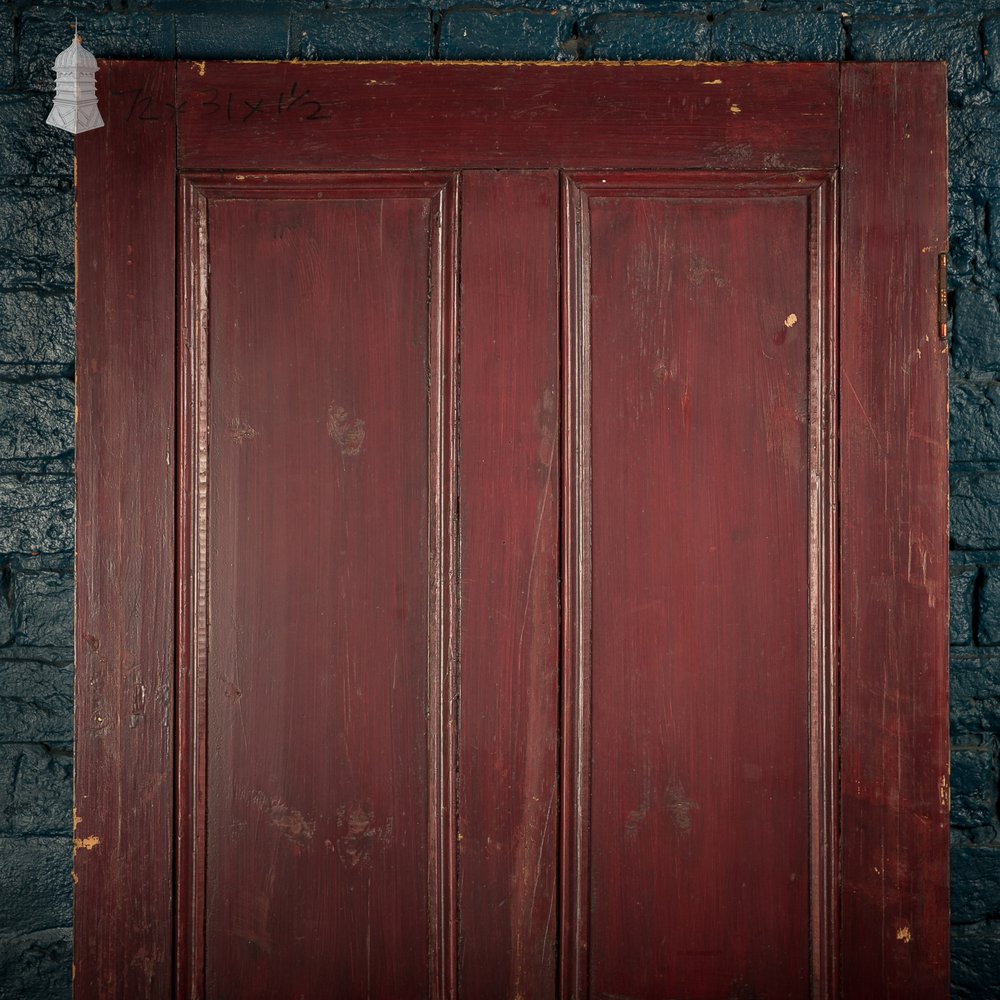 Moulded 4-Panel Door, Red Painted Finish