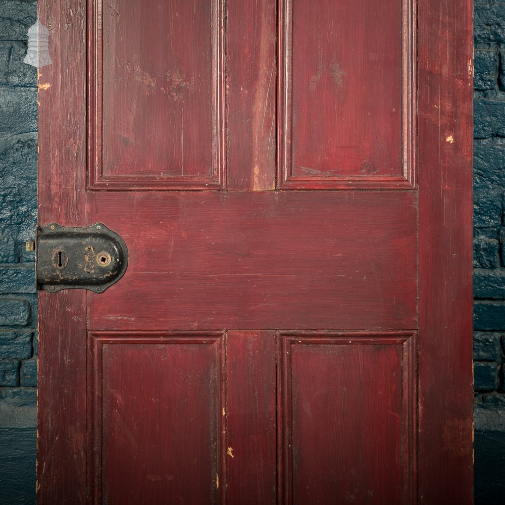 Moulded 4-Panel Door, Red Painted Finish