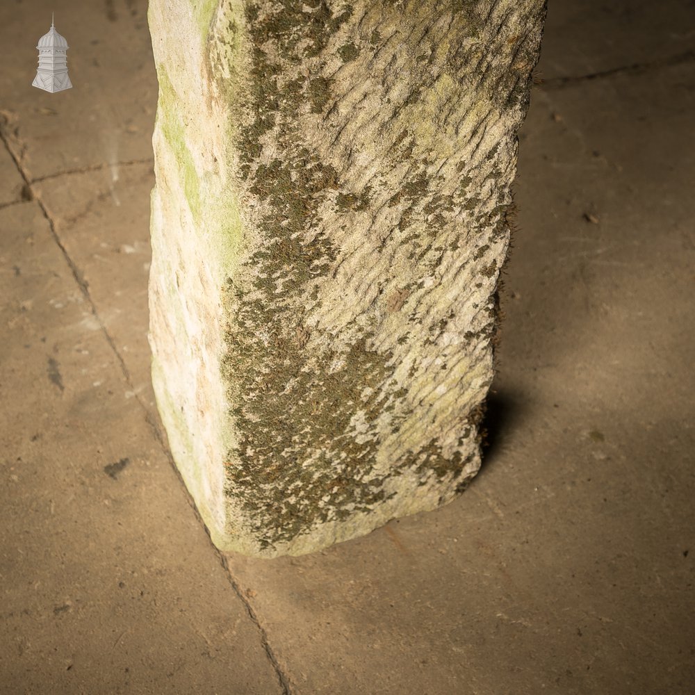 Reclaimed Hand-Carved Stone Block with Weathered Finish