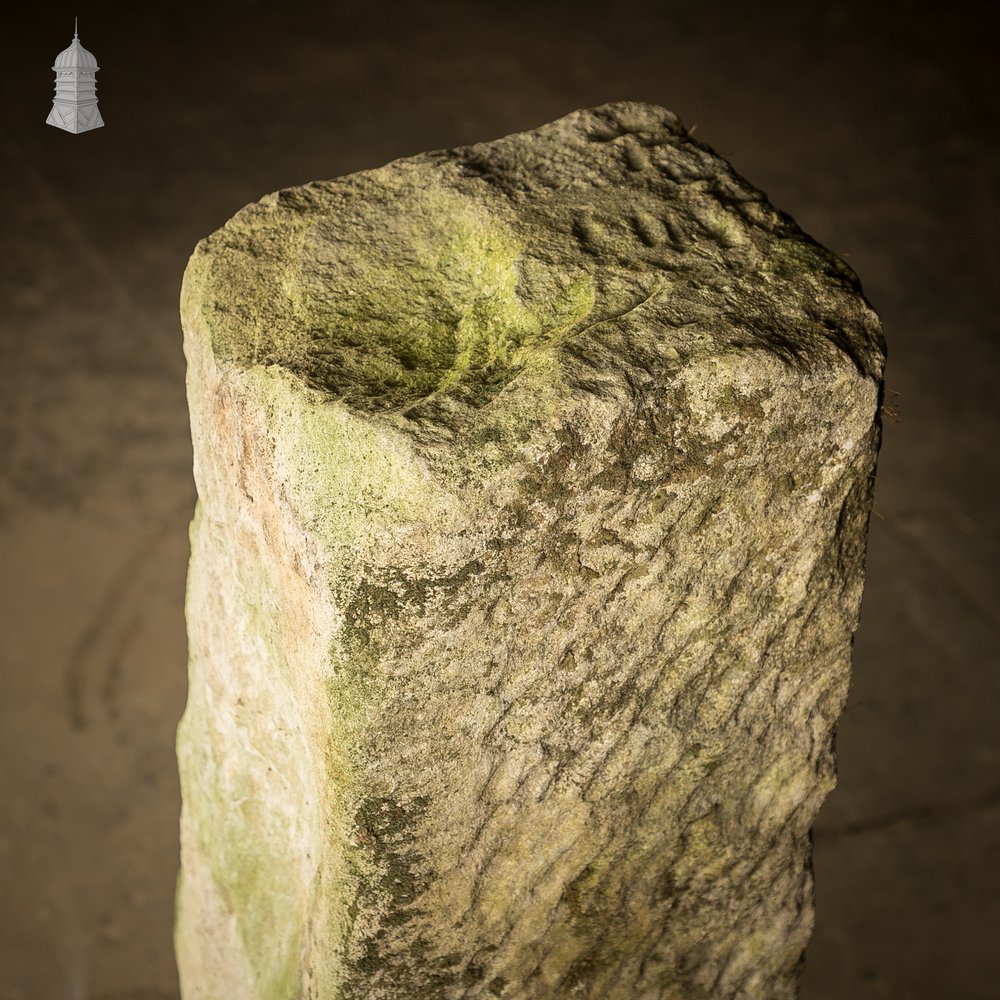 Reclaimed Hand-Carved Stone Block with Weathered Finish