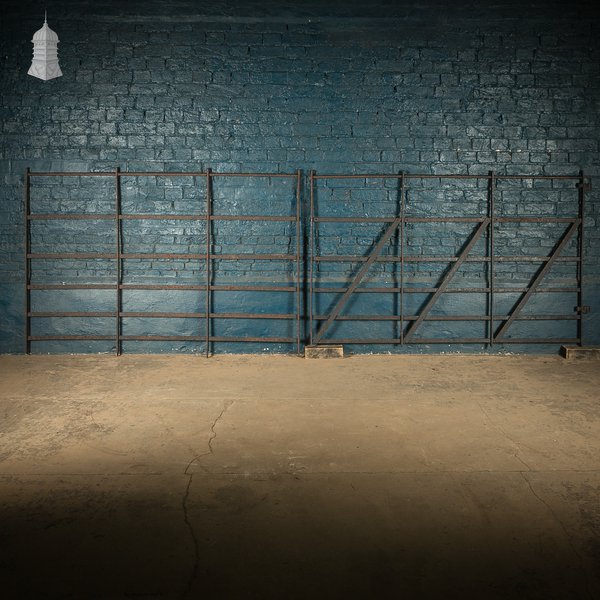 Estate Railings and Gate Set, Reclaimed Wrought Iron Fencing Panels
