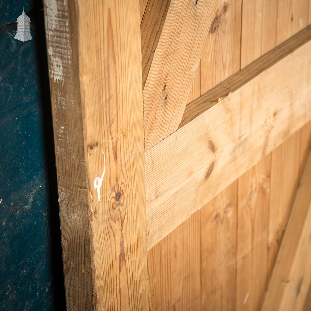Ledged and Braced Pine Door, Reclaimed
