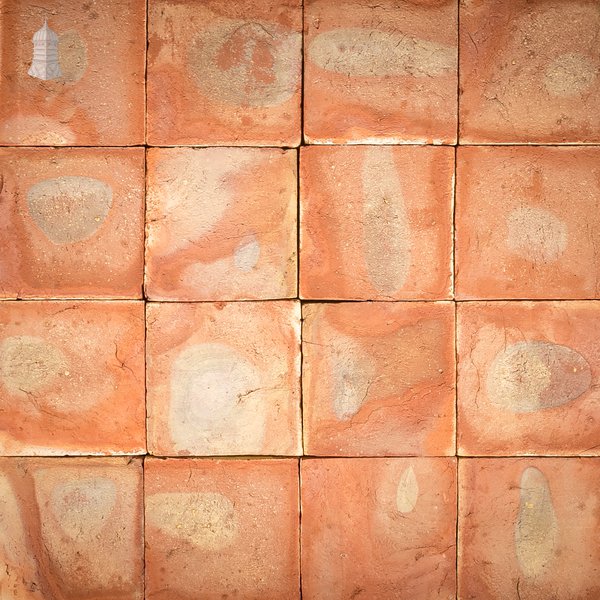 9” Handmade Red Floor Tile with Kiln-fired Tonal Variation - Batch of 12 Square Metres