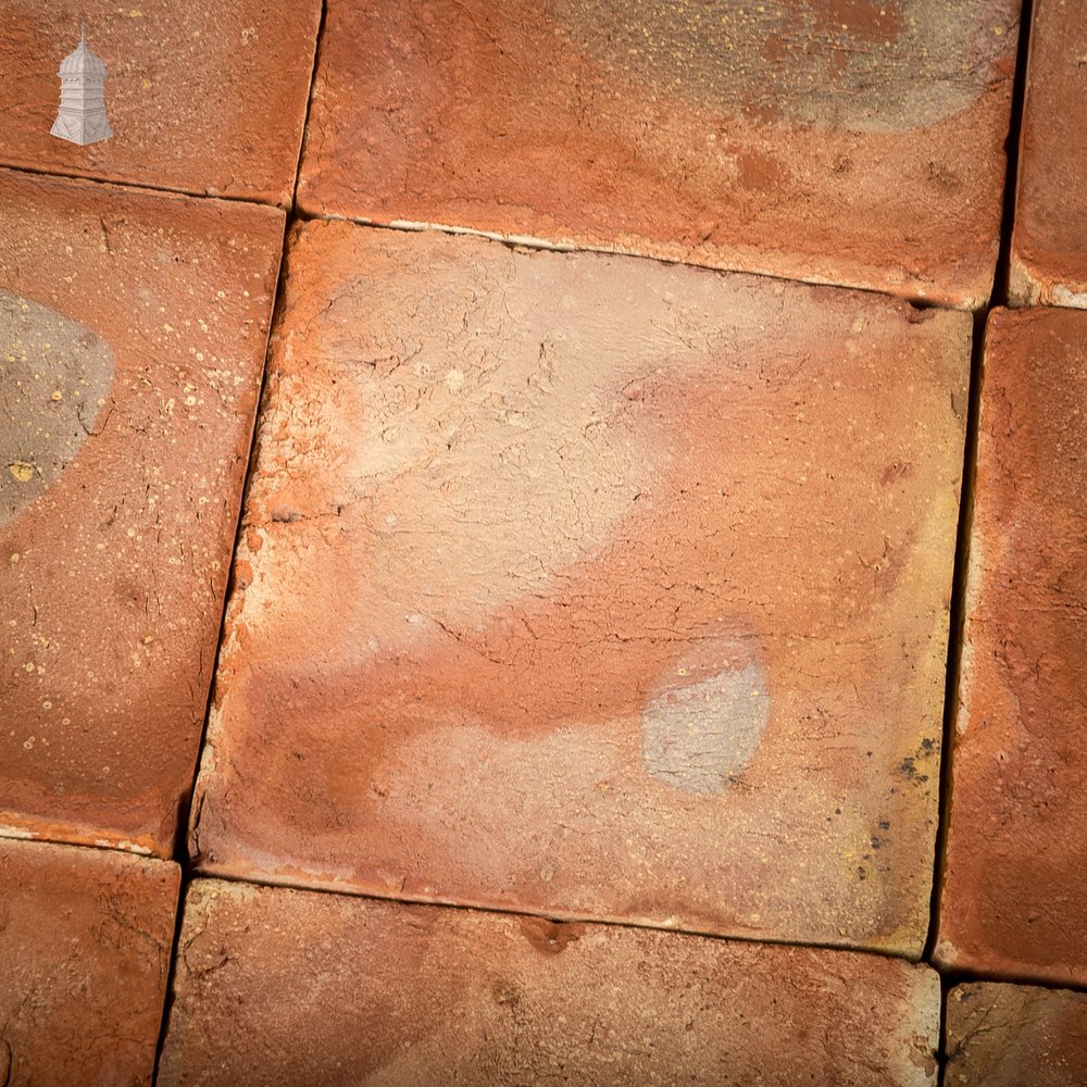 9” Handmade Red Floor Tile with Kiln-fired Tonal Variation - Batch of 12 Square Metres