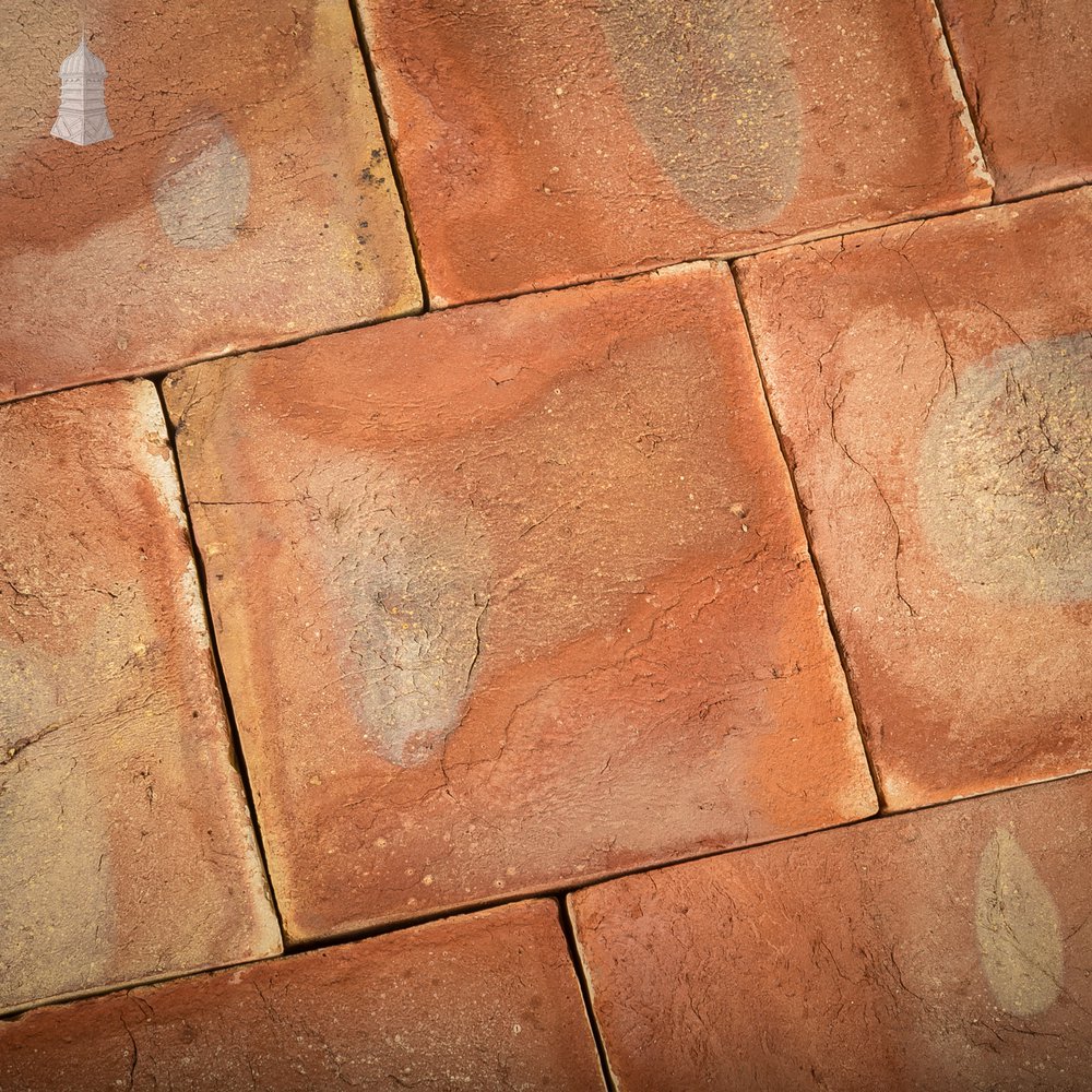 9” Handmade Red Floor Tile with Kiln-fired Tonal Variation - Batch of 12 Square Metres