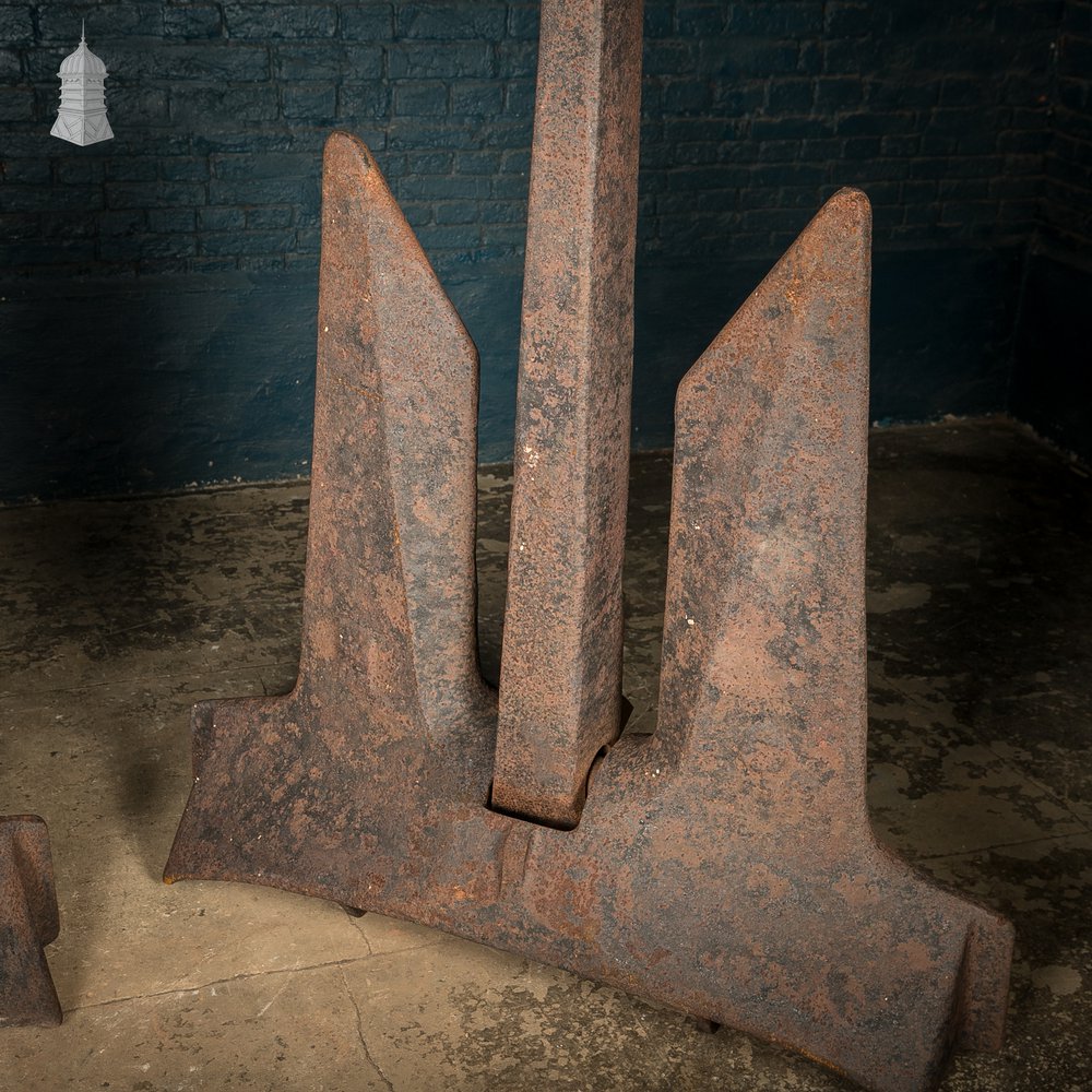 Pair of Salvaged AC-14 Stockless Anchors, 700kg Cast Iron