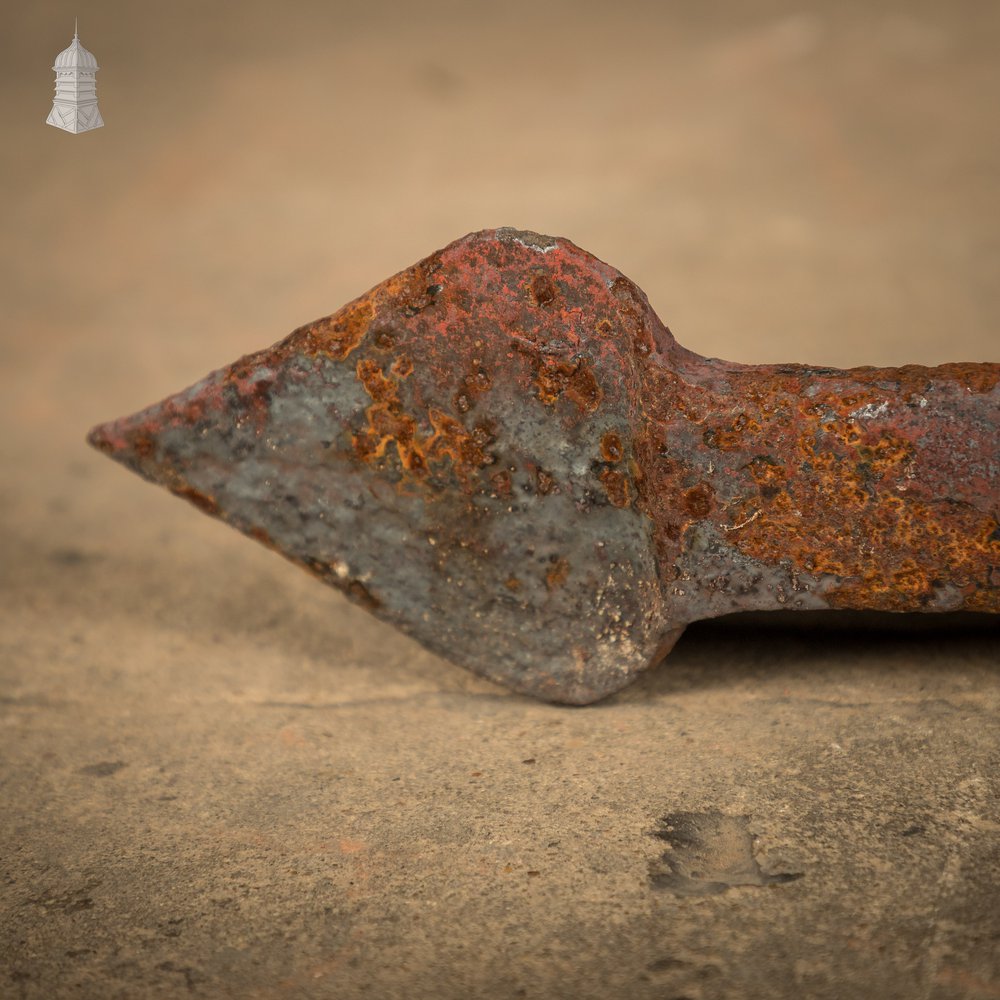 Spear Head Wall Tie, Reclaimed Wrought Iron Wall Anchor, Wall Plate
