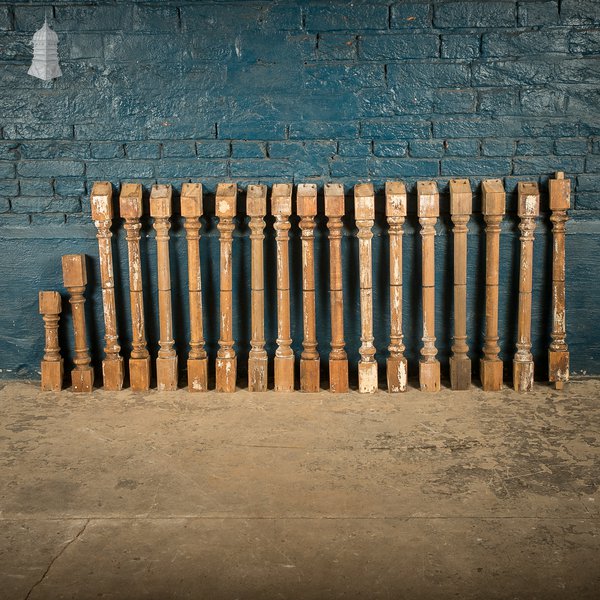 Pine Staircase Spindles, Batch of 16
