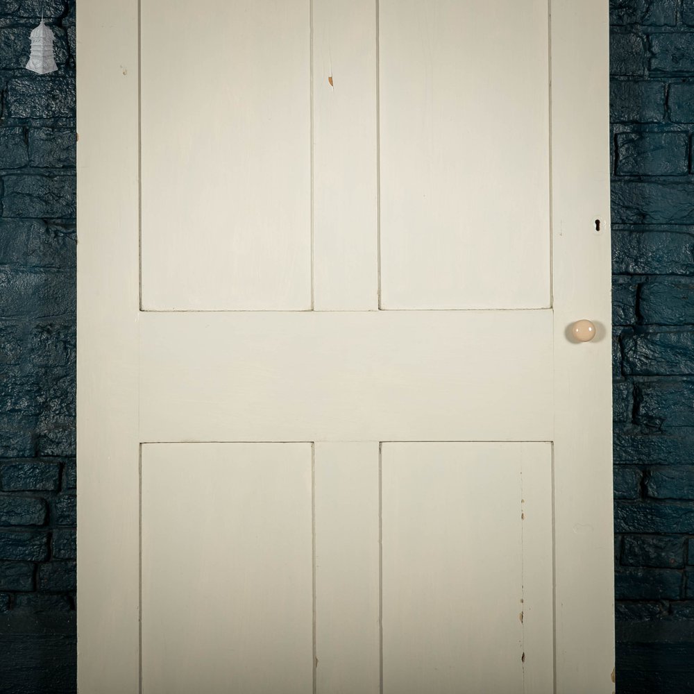 Pine Paneled Door, 4 Panel White Painted