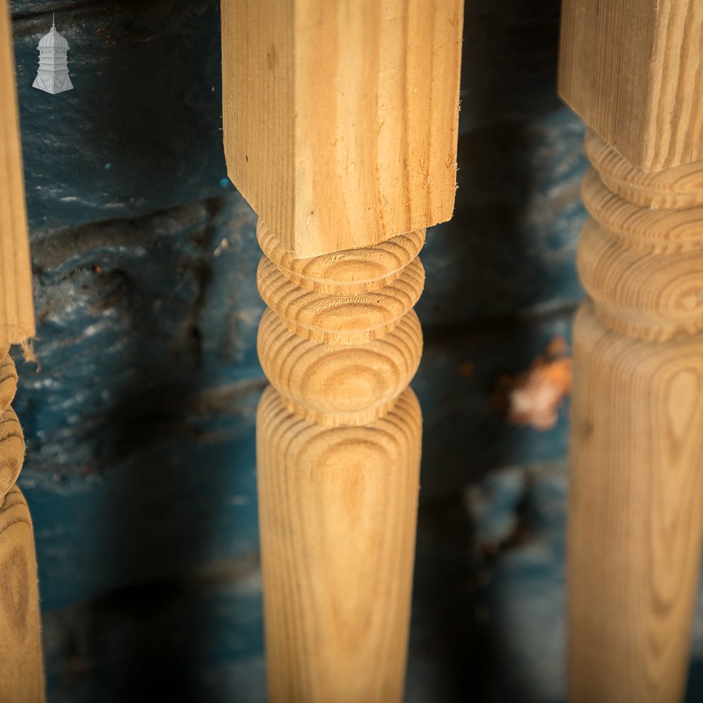 Turned Pine Balusters, Set of 14 Reclaimed