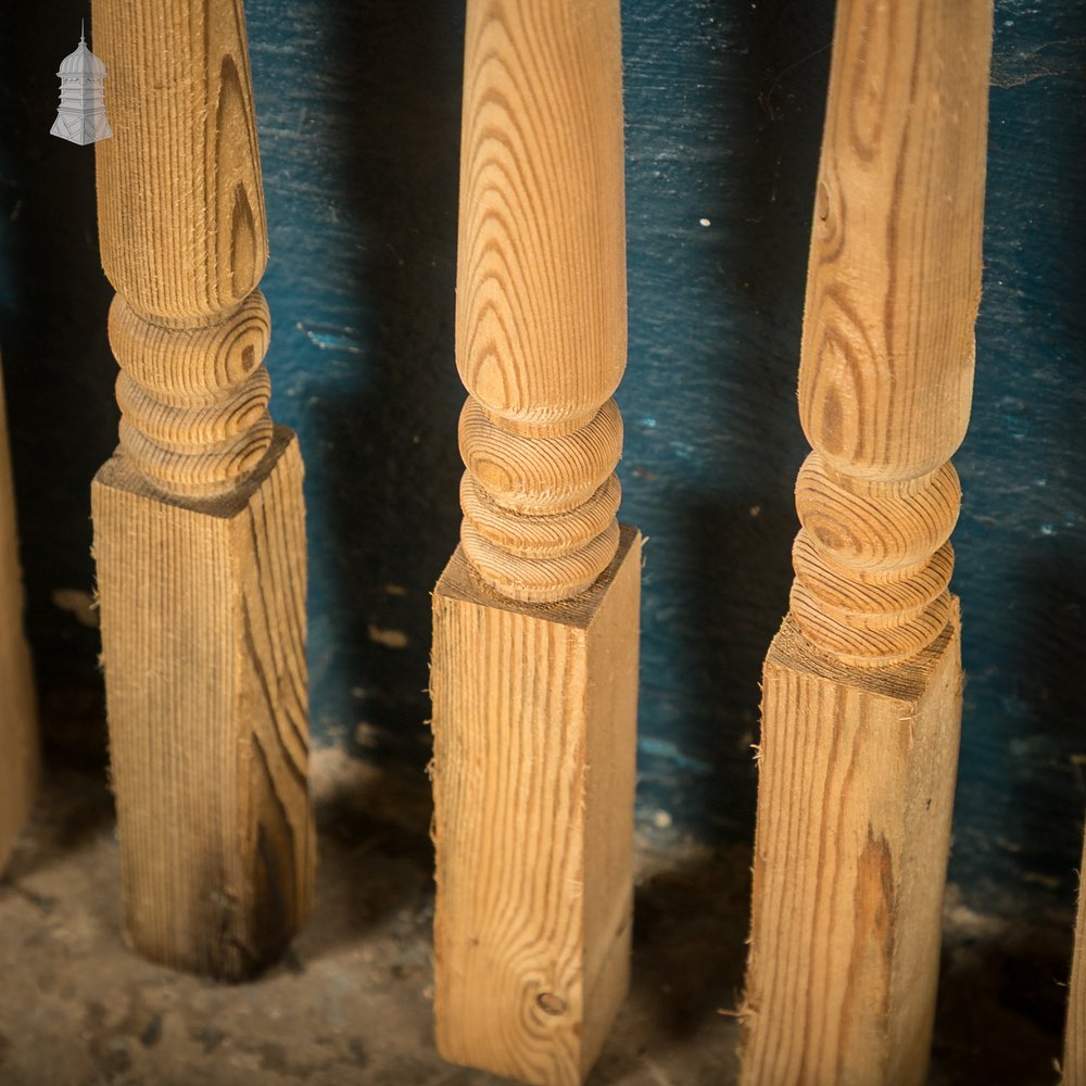 Turned Pine Balusters, Set of 14 Reclaimed