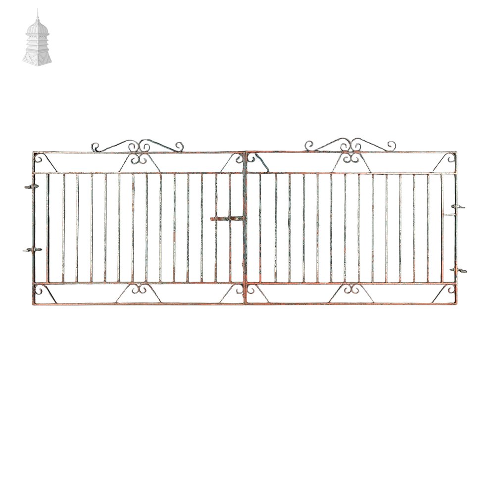 Double Driveway Gates, Wrought Iron with Scrollwork