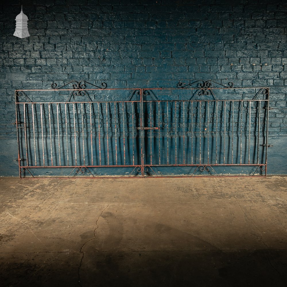 Double Driveway Gates, Wrought Iron with Scrollwork