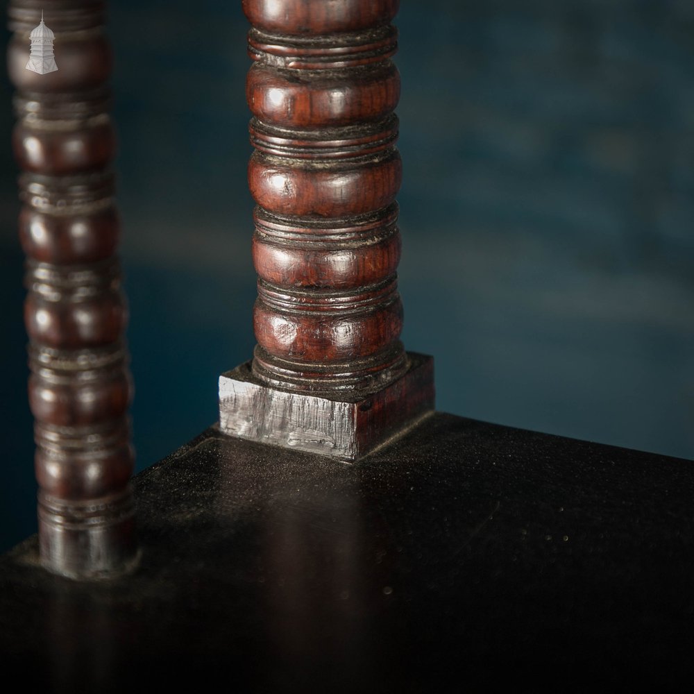 Multi-Tier Bobbin Waterfall Shelving Bookcase, 19th C Anglo Indian Ebonised Rosewood